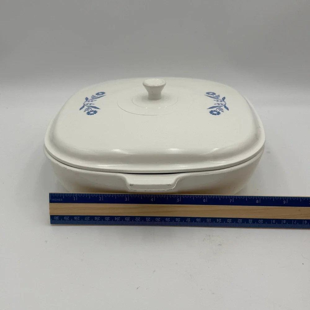 Vintage Corning Ware Cornflower Blue Pyroceram Casserole Dish with Lid A-10 USA